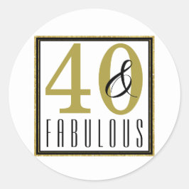 40- en Fabulous 40th Birthday Party Ronde Sticker