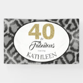 40 en Fabulous Aangepaste 40e verjaardag Spandoek (Horizontaal)
