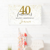 40 en Fabulous Birthday Elegant Gold en Black Spandoek (Insitu)