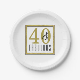 40- en Fabulous Birthday Paper-Bord Papieren Bordje