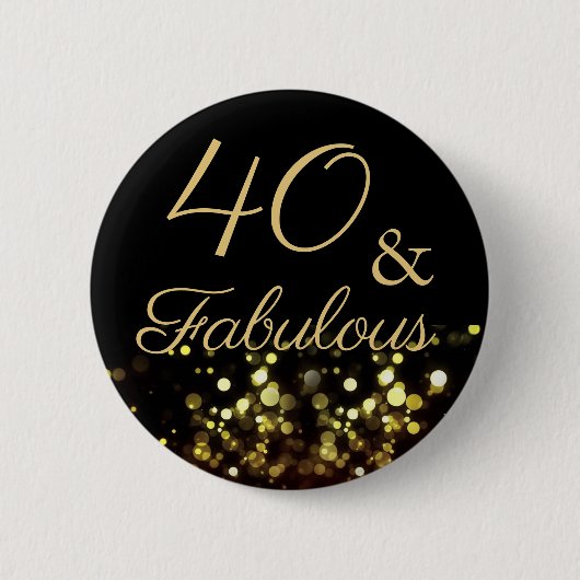 40 en Fabulous Birthday Ronde Button 5,7 Cm (Voorkant)