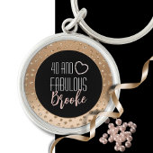 40 en Fabulous Bling Fancy 40th Gold Black Blush Sleutelhanger