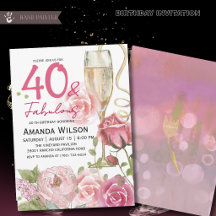 40 en Fabulous Bloemrijke Champagne Verjaardag