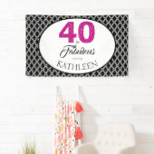 40 en Fabulous Custom 40th Birthday Spandoek (Insitu)