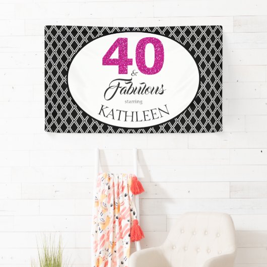 40 en Fabulous Custom 40th Birthday Spandoek (Insitu)