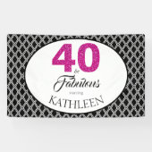 40 en Fabulous Custom 40th Birthday Spandoek (Horizontaal)