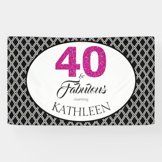 40 en Fabulous Custom 40th Birthday Spandoek (Horizontaal)