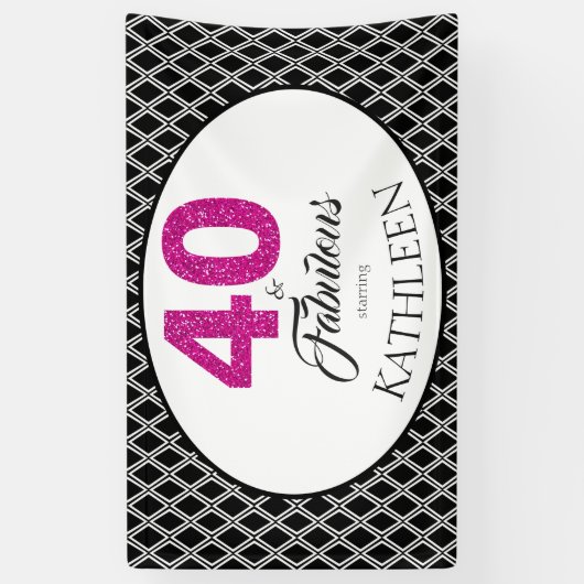 40 en Fabulous Custom 40th Birthday Spandoek (Verticaal)