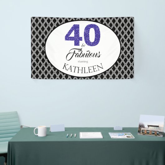 40 en Fabulous Custom 40th Birthday Spandoek (Beurs)