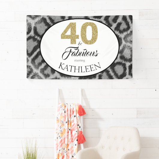 40 en Fabulous Custom 40th Birthday Spandoek (Insitu)
