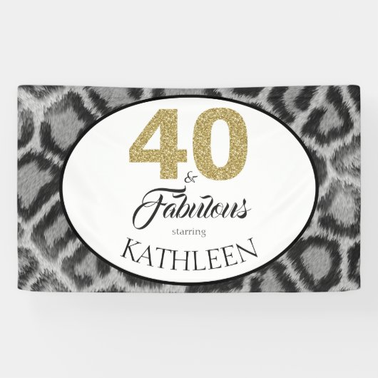 40 en Fabulous Custom 40th Birthday Spandoek (Horizontaal)