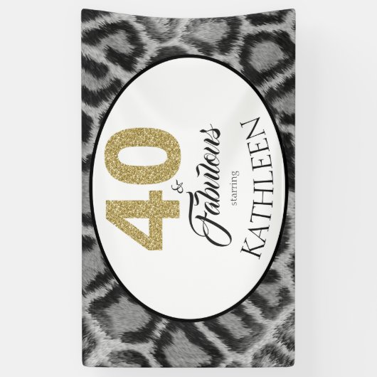 40 en Fabulous Custom 40th Birthday Spandoek (Verticaal)