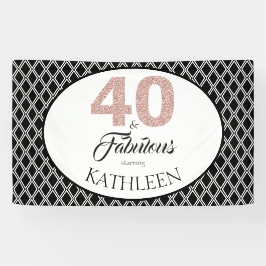 40 en Fabulous Custom 40th Birthday Spandoek (Horizontaal)