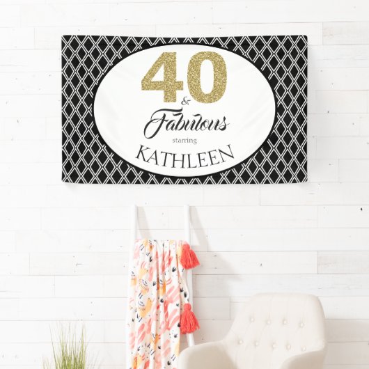40 en Fabulous Custom 40th Birthday Spandoek (Insitu)