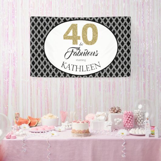 40 en Fabulous Custom 40th Birthday Spandoek (Feest)