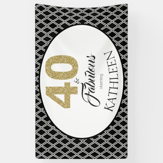 40 en Fabulous Custom 40th Birthday Spandoek (Verticaal)