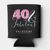 40 en Fabulous Elegant 40th Birthday Party Custom Blikjeskoeler (Achterkant)