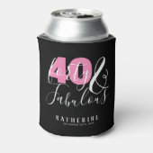 40 en Fabulous Elegant 40th Birthday Party Custom Blikjeskoeler (Blikje Achterkant)