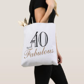 40 en Fabulous Elegant Black Script Birthday Draagtas (Dichtbij)