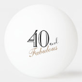 40 en Fabulous Elegant Script 40th Birthday Pingpongballen (Voorkant)