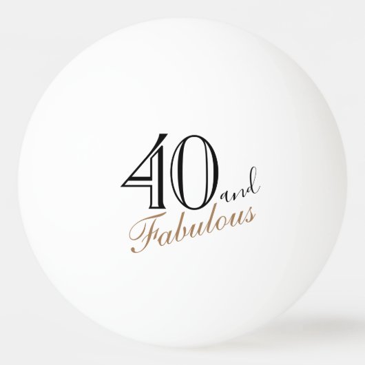 40 en Fabulous Elegant Script 40th Birthday Pingpongballen (Voorkant)