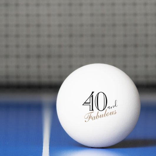 40 en Fabulous Elegant Script 40th Birthday Pingpongballen (Net)