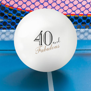 40 en Fabulous Elegant Script 40th Birthday Pingpongballen