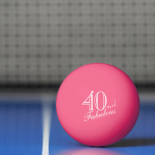 40 en Fabulous Elegant Script Pink 40th Birthday Pingpongballen