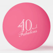 40 en Fabulous Elegant Script Pink 40th Birthday Pingpongballen (Voorkant)
