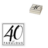 40 en Fabulous Elegant Script Typografie Rubberstempel (Gestempeld)