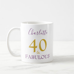 40 en Fabulous Elegante 40e Verjaardag Persoonlijk Koffiemok