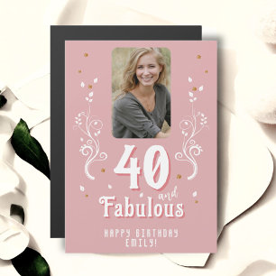 40 en Fabulous Foliage Pink Foto 40e verjaardag