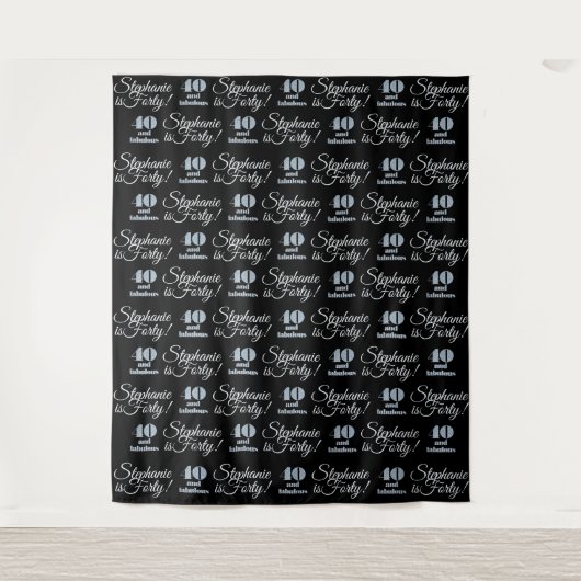 40 en Fabulous Glitter Achtergrond Stap en Herhaal Wandkleed (Voorkant)