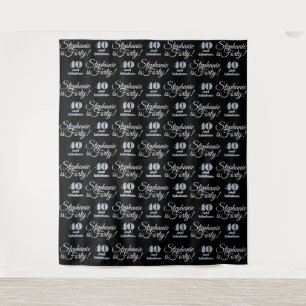 40 en Fabulous Glitter Achtergrond Step and Repeat Wandkleed