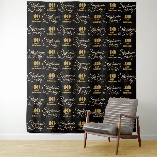 40 en Fabulous Glitter Backdrop Step en Herhaal Wandkleed (In situ)