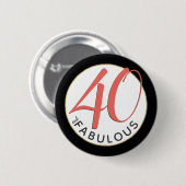 40 en Fabulous Gold Black White Salmon Tropical Ronde Button 5,7 Cm (Voorkant /achterkant)