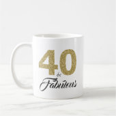 40 en Fabulous Goud Glitter 40ste Verjaardag Koffiemok (Links)