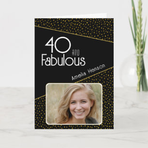 40 en Fabulous Gouden Glitter Foto 40e Verjaardag Kaart