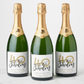 40 en fabulous gouden wijn label sparkling wijnetiket (Flessen)