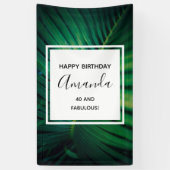 40 en Fabulous Groene Tropische Blad Verjaardag Spandoek (Verticaal)