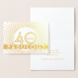 40 en Fabulous Happy Birthday Chic  Deco Folie Kaarten