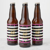 40 en Fabulous Heet Roze Zwart Wit Goud Bier Etiket (Flessen)