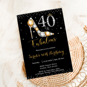 40 en Fabulous High Hiel Diamonds 40e verjaardag Kaart