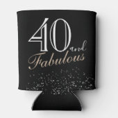 40 en Fabulous Modern and Elegant Black Birthday Blikjeskoeler (Achterkant)