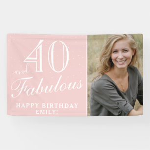 40 en Fabulous Moderne Roze 40e Verjaardagsfoto Spandoek