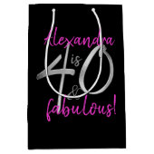 40 en Fabulous Pink and Black, op maat gemaakt Medium Cadeauzakje (Voorkant)