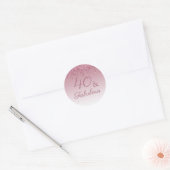 40 en Fabulous Roos Gold Pink Dripping Glitter Ronde Sticker (Envelop)