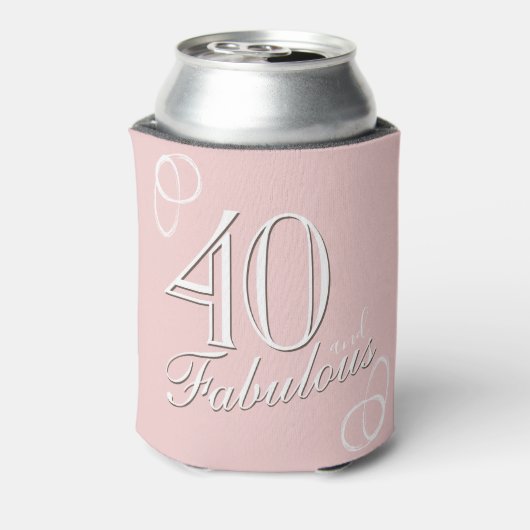40 en Fabulous Script Roze Vrouwen 40e Verjaardag Blikjeskoeler (Blikje Achterkant)