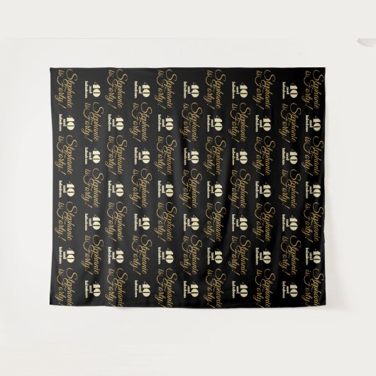 40 en Fabulous Step and Repat Party Backdrop Wandkleed (Voorkant (horizontaal))