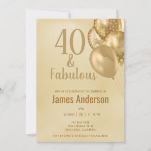 40 en Fabulous Verjaardagsuitnodiging voor Mannen Kaart